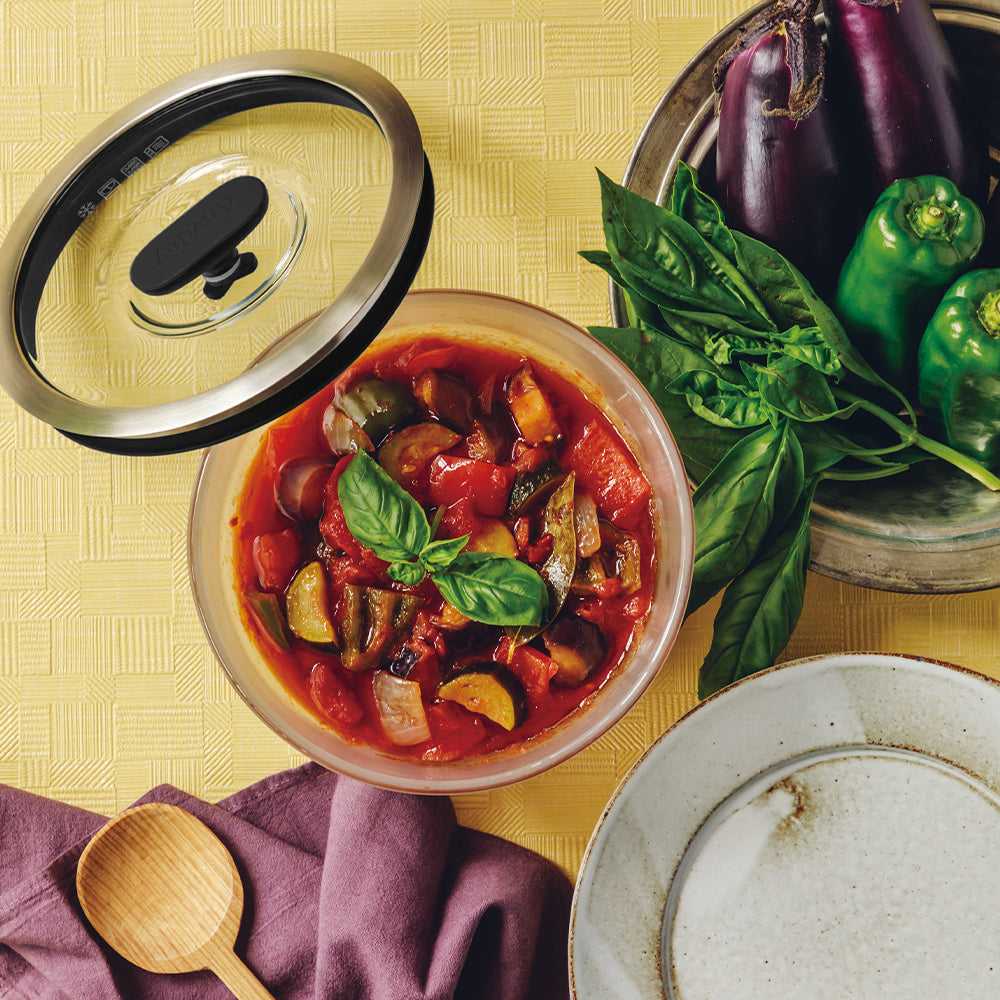 2ピースセットブラック 16cm&14cm | 電子レンジ調理器具 | Anyday