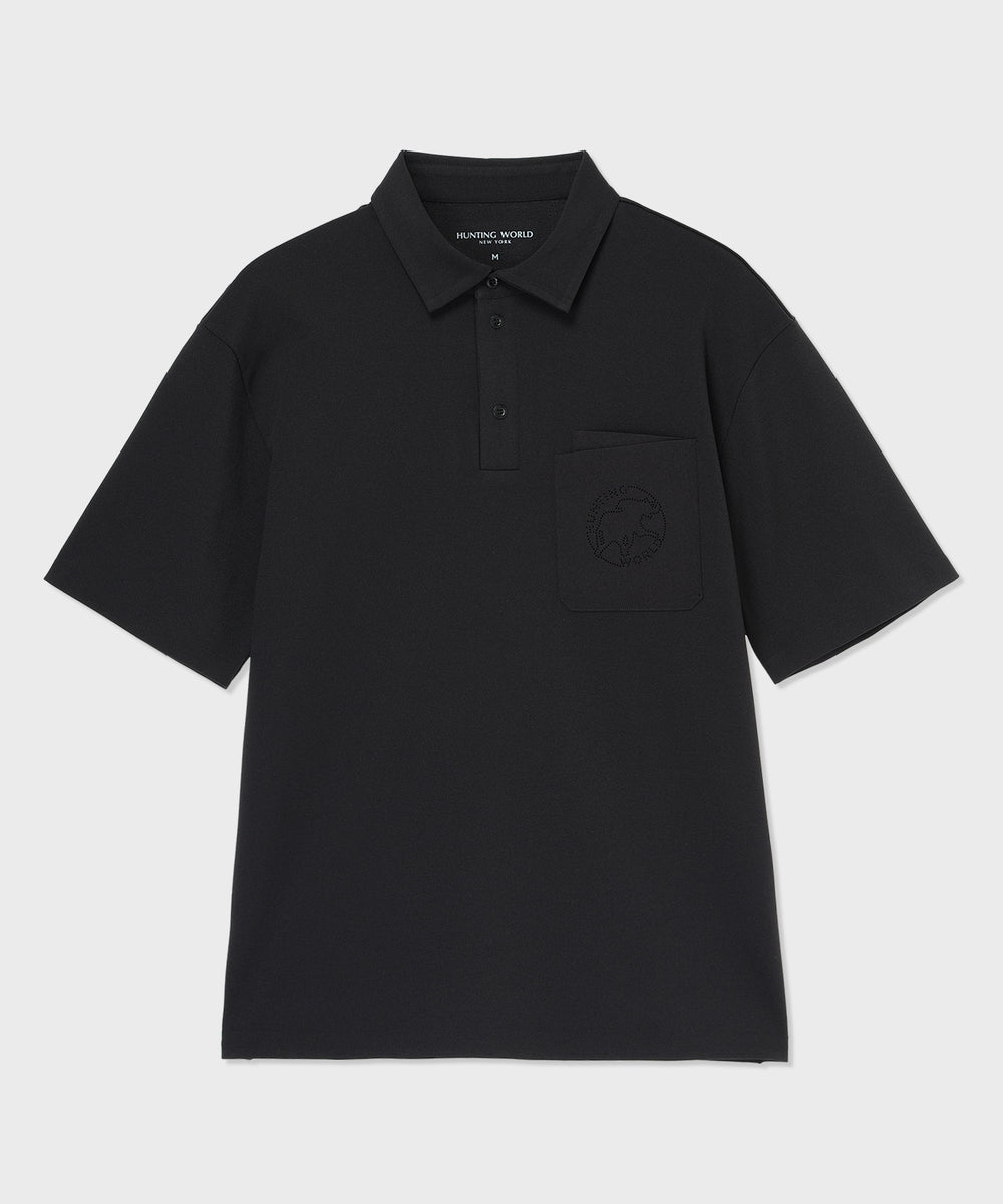 CRAFTED BY DESCENTE.LAB[ハーフスリーブポロシャツ SHS04M]ブラック