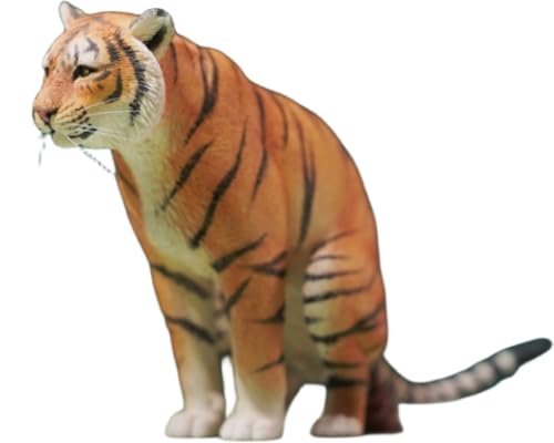JXK Collectible Tiger Figure: Half-crouched Tiger, Expertly Hand-Paint