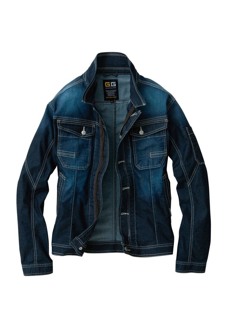 SOWA 583 桑和 G.GROUND 軽量ストレッチデニム 長袖ブルゾン S?8L 【春