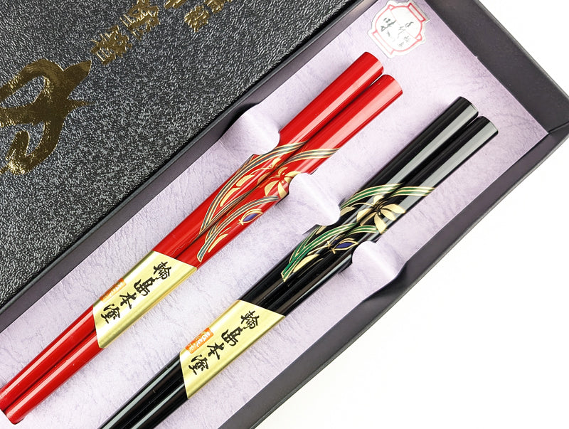 輪島箸 本うるし先乾漆らん2膳入箸 – 漆陶舗あらき 輪島塗 九谷焼 山中