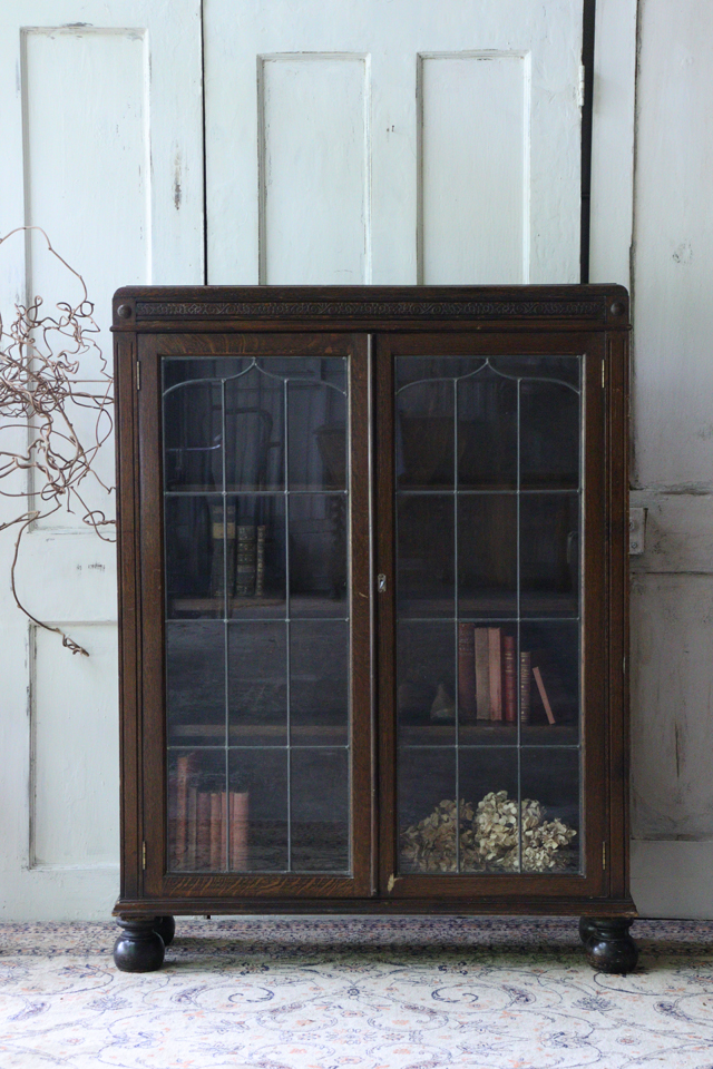 X276 英国アンティーク ブックシェルフ 本棚 ガラスケース