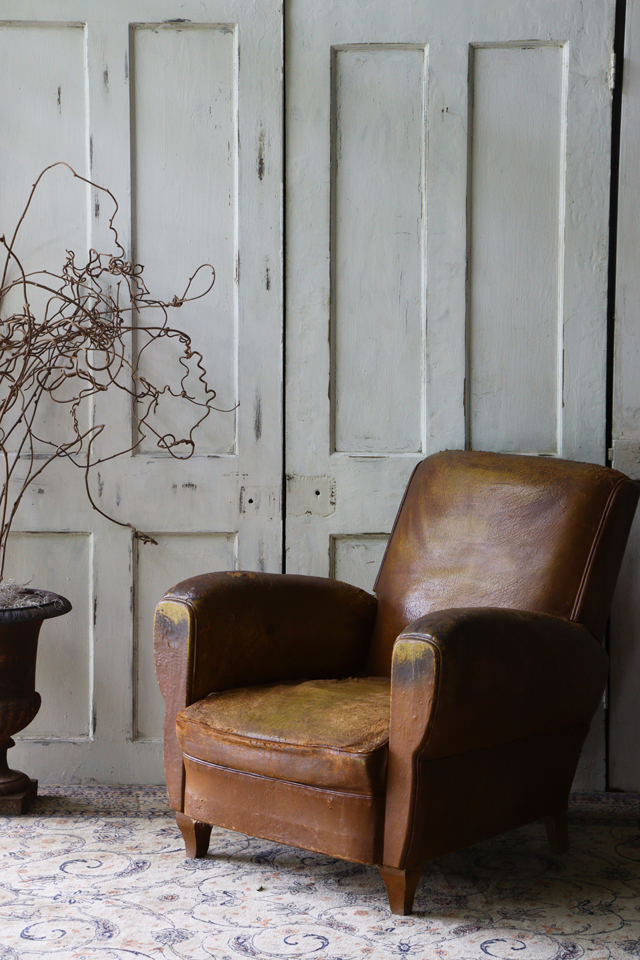 X350-2 フランスアンティーク クラブソファ 一人掛けソファ