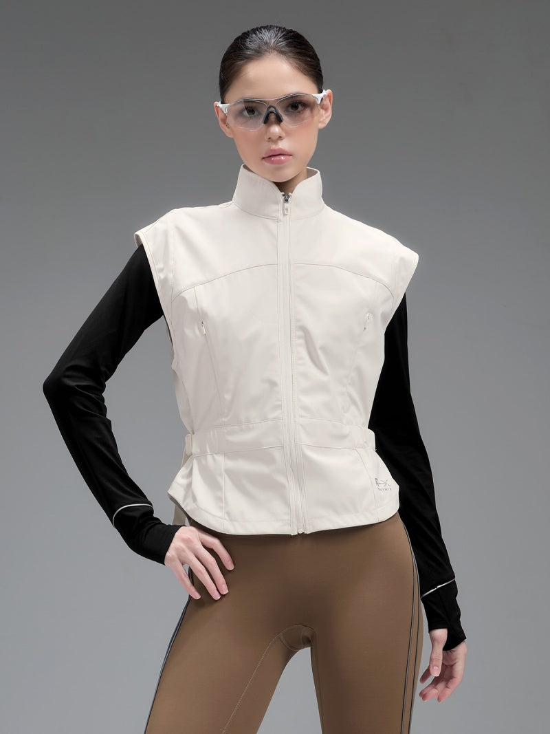 RX ハイネック ベルト付き ベスト