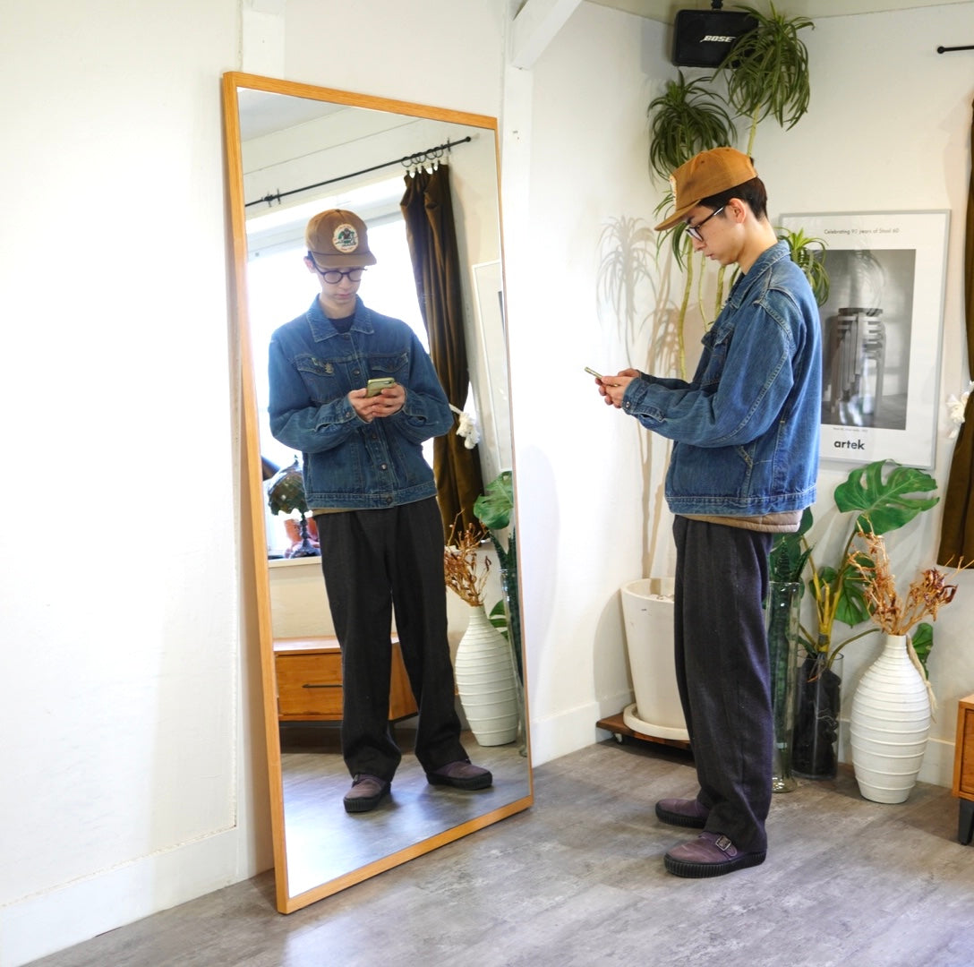 塩川光明堂 コムミラー002 姿見 全身鏡 180×90 オーク 中古 大き目