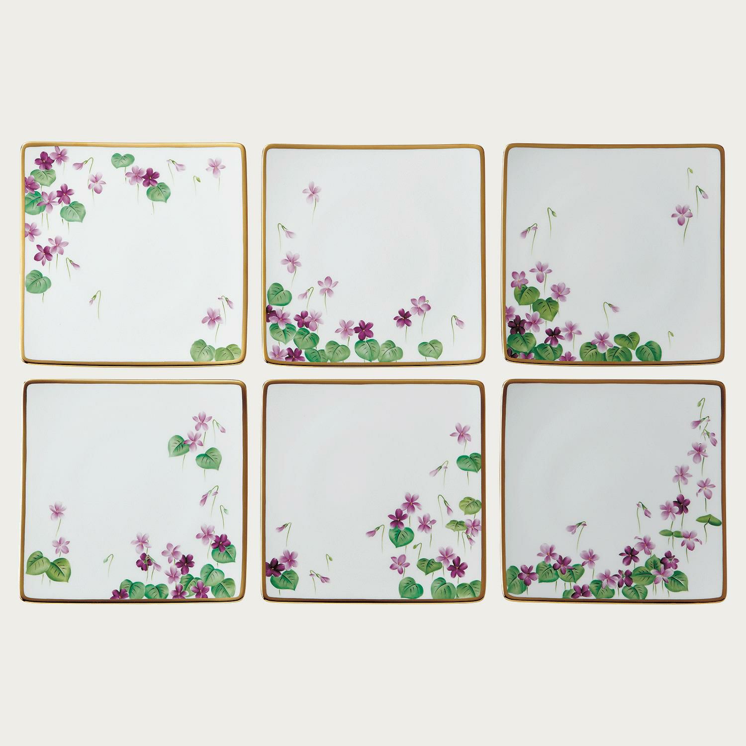 四季彩舞曲 21cmスクエアプレート揃(絵変り6枚) | ノリタケ食器公式