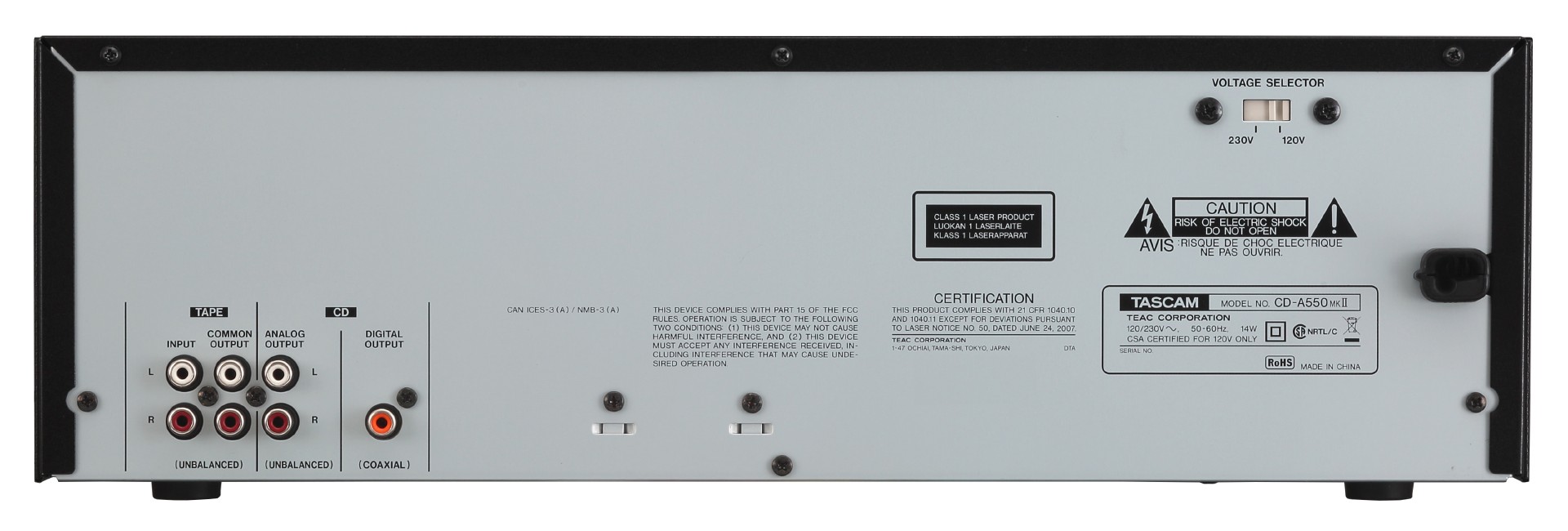 CD-A550MKII | Combination CD player and Cassette Recorder | TASCAM