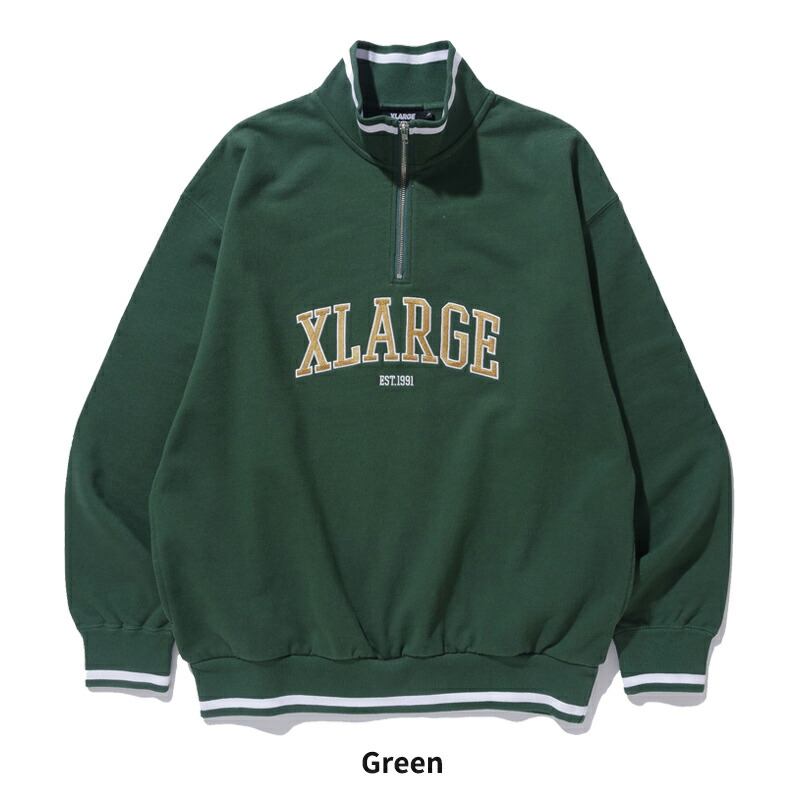 楽天市場】エクストララージ メンズ XLARGE STRIPED RIB HALF ZIP