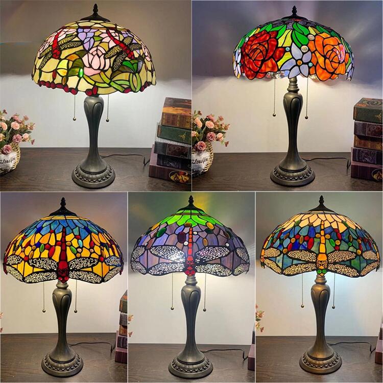 楽天市場】41*62CM 花柄 6タイプ展開 ステンドグラスランプ スタンド