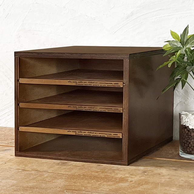 楽天市場】木製書類ケース A4サイズ 4段トレー アンティーク 収納 書類