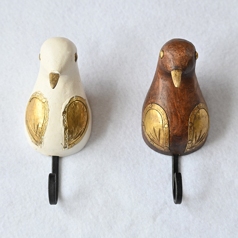 楽天市場】木製バードフック 2カラー 鳥デザイン / 壁掛け 壁面フック