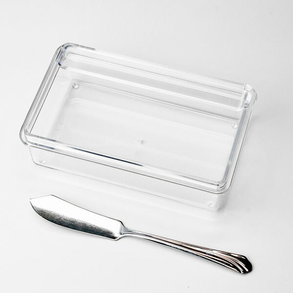 楽天市場】バターケース バター入れ ナイフ付き ホワイト