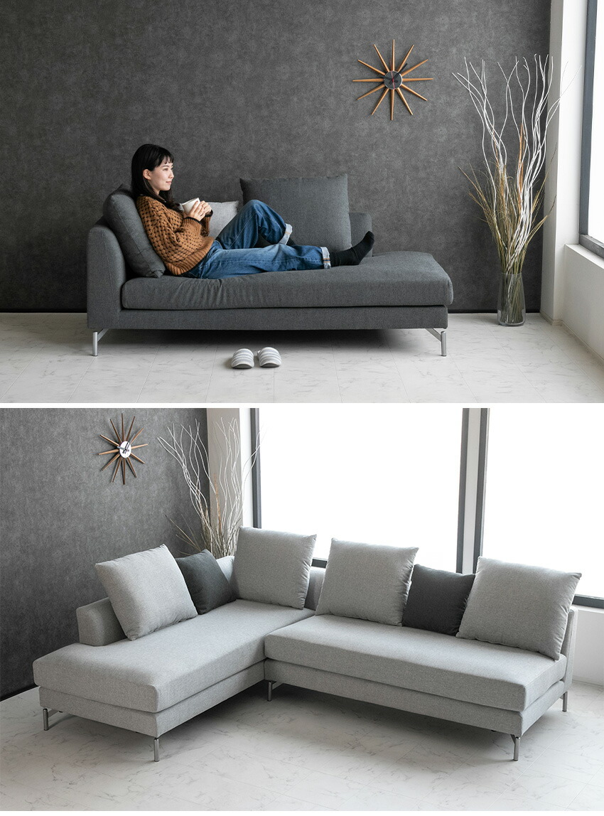 楽天市場】【送料無料】 カウチソファー ファブリック 3人掛け 4人掛け