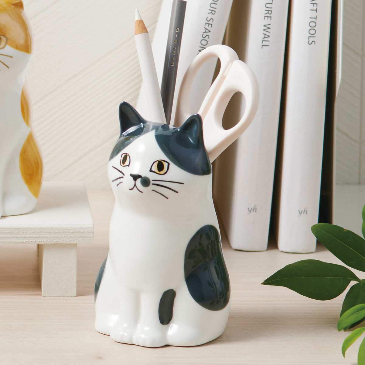 楽天市場】花瓶 ペン立て フラワー&ペンスタンド 猫 （ 花ビン 花びん