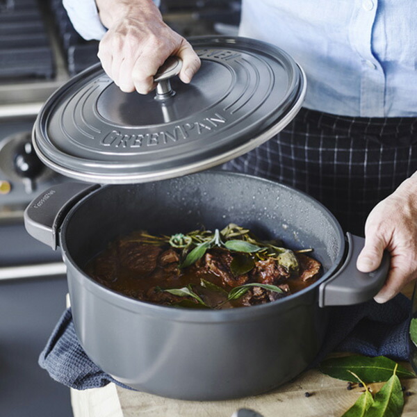 楽天市場】両手鍋 IH対応 26cm グリーンパン GREEN PAN フェザー