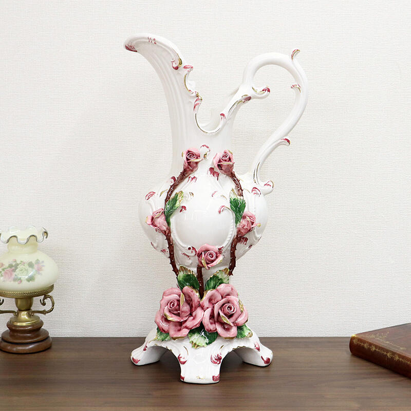 楽天市場】イタリア製 陶花 フラワーベースハンドメイド オブジェ