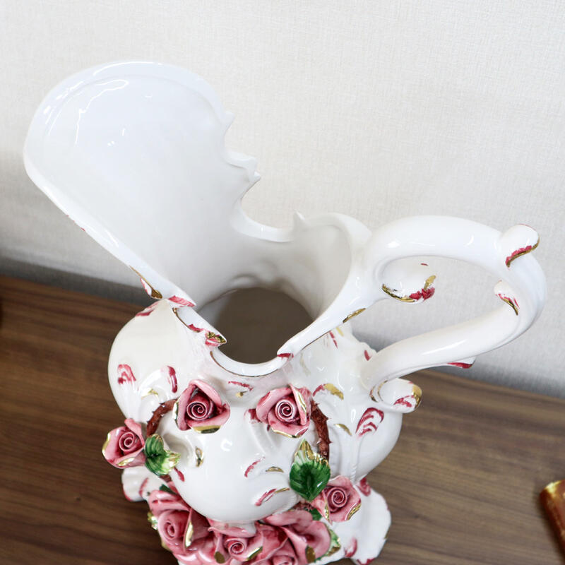 楽天市場】イタリア製 陶花 フラワーベースハンドメイド オブジェ