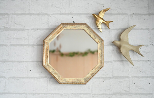 楽天市場】八角形型のおしゃれな壁掛け・卓上兼用ミラー『ヴィンテージ