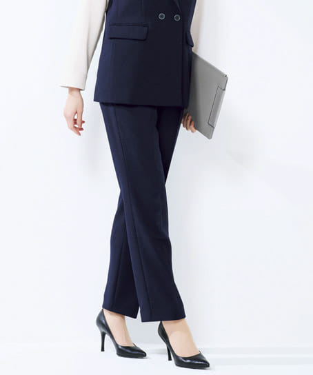 全2色】裾上げらくらくパンツ（ストレッチ・後ろゴム） AP6246 | 事務