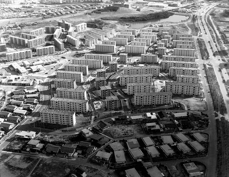 7days scene 空から見た団地と街 昭和42年篇_08 千里津雲台団地、新