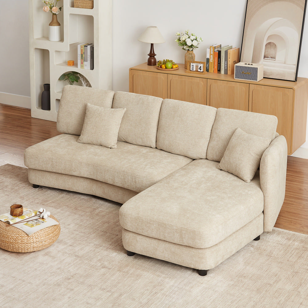 3人掛け L字ラウンド カウチソファ[幅225㎝] UB-SK-3173 – 家具