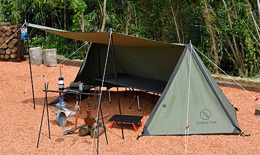 BreezeTime】ソロキャンプにぴったり＆アレンジ自在の軍幕風パップ