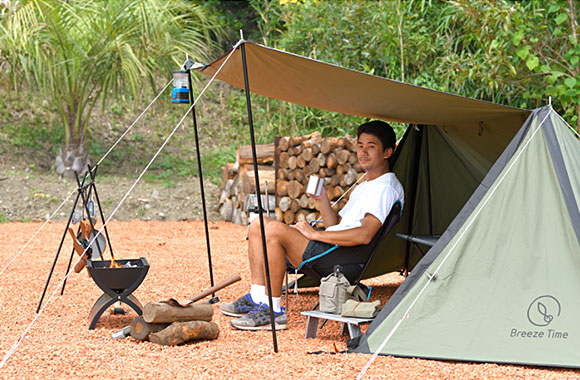 BreezeTime】ソロキャンプにぴったり＆アレンジ自在の軍幕風パップ