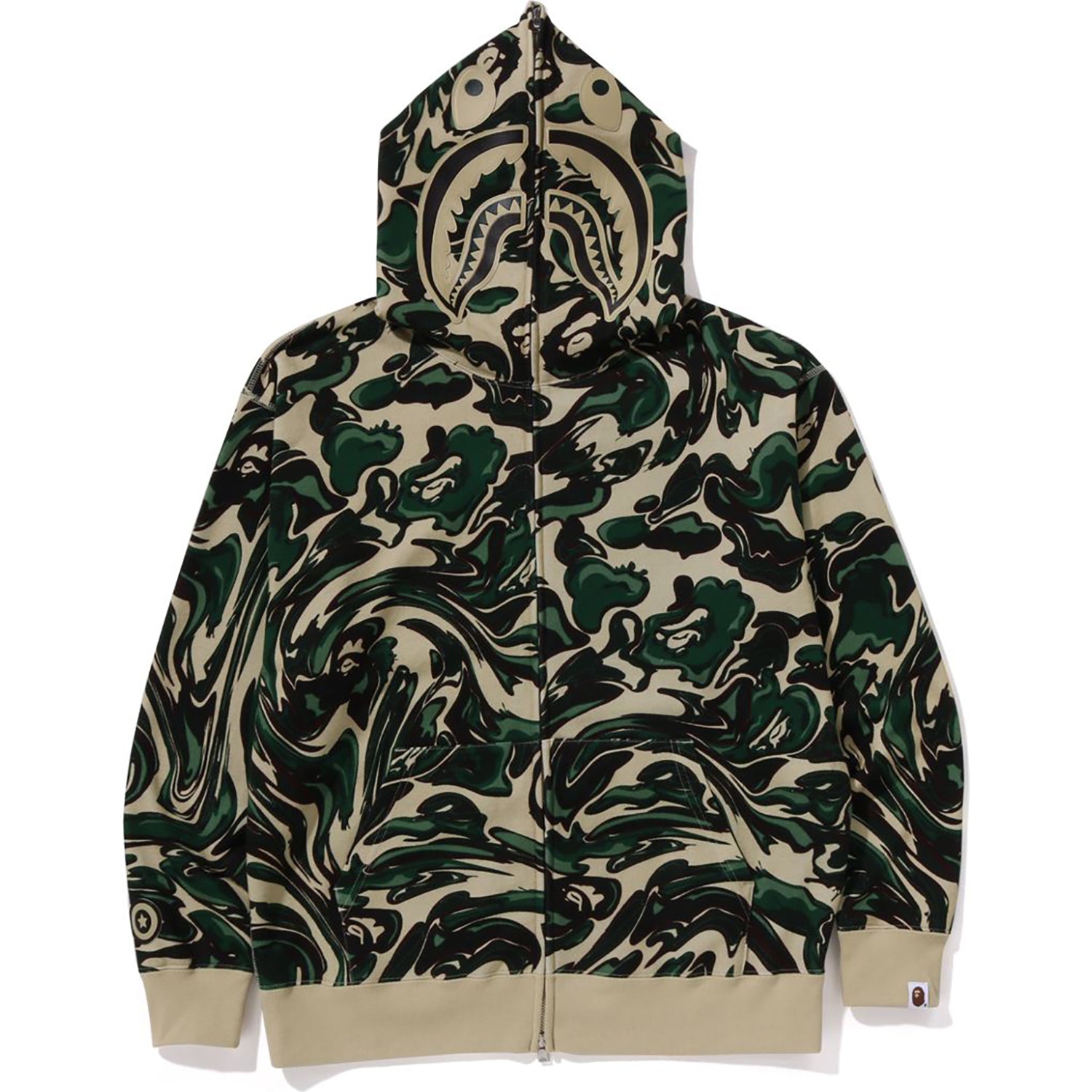 MARBLING CAMO SHARK RELAXED FIT FULL ZIP HOODIE MENS – us.bape.com