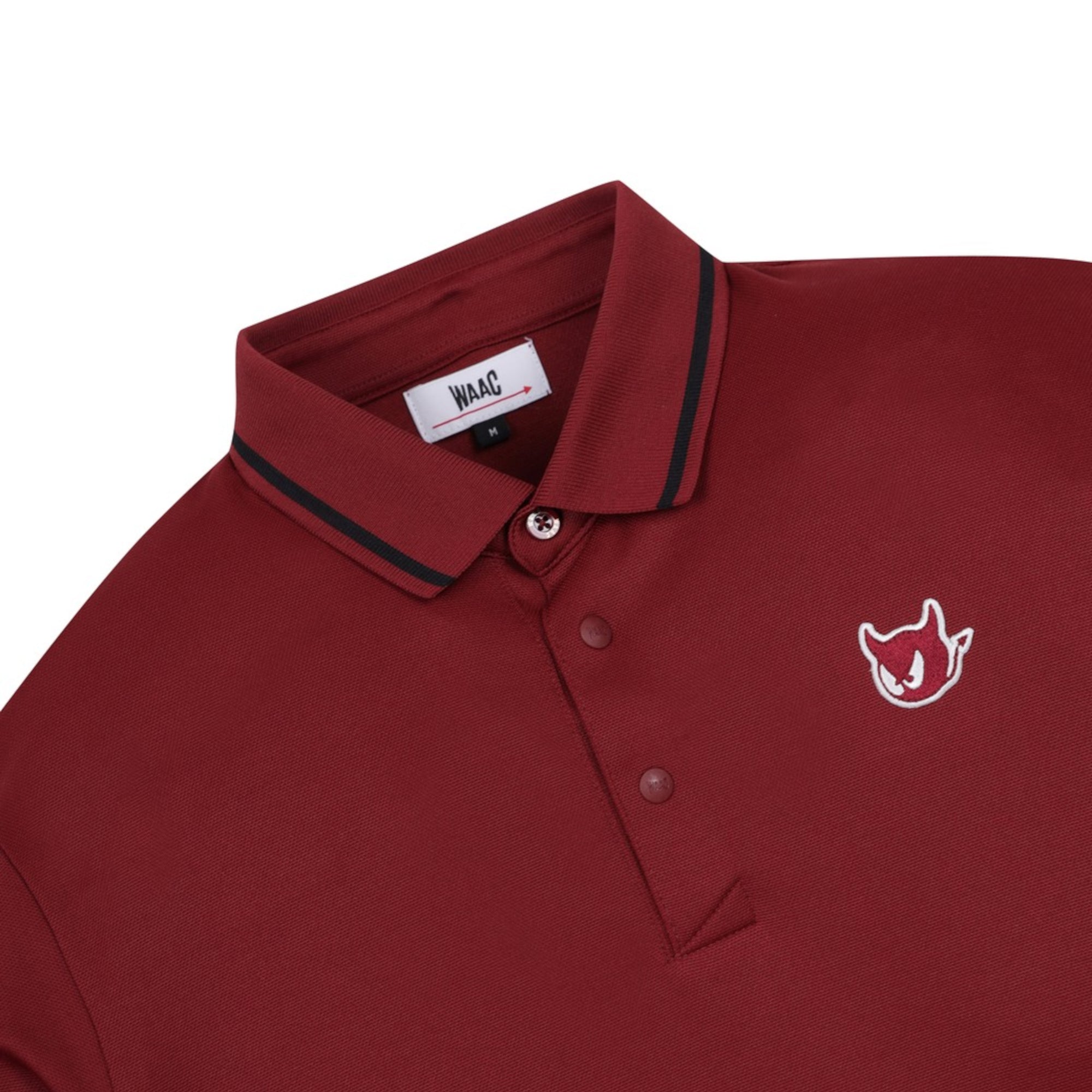 MEN リブカラーポロシャツ バーガンディ