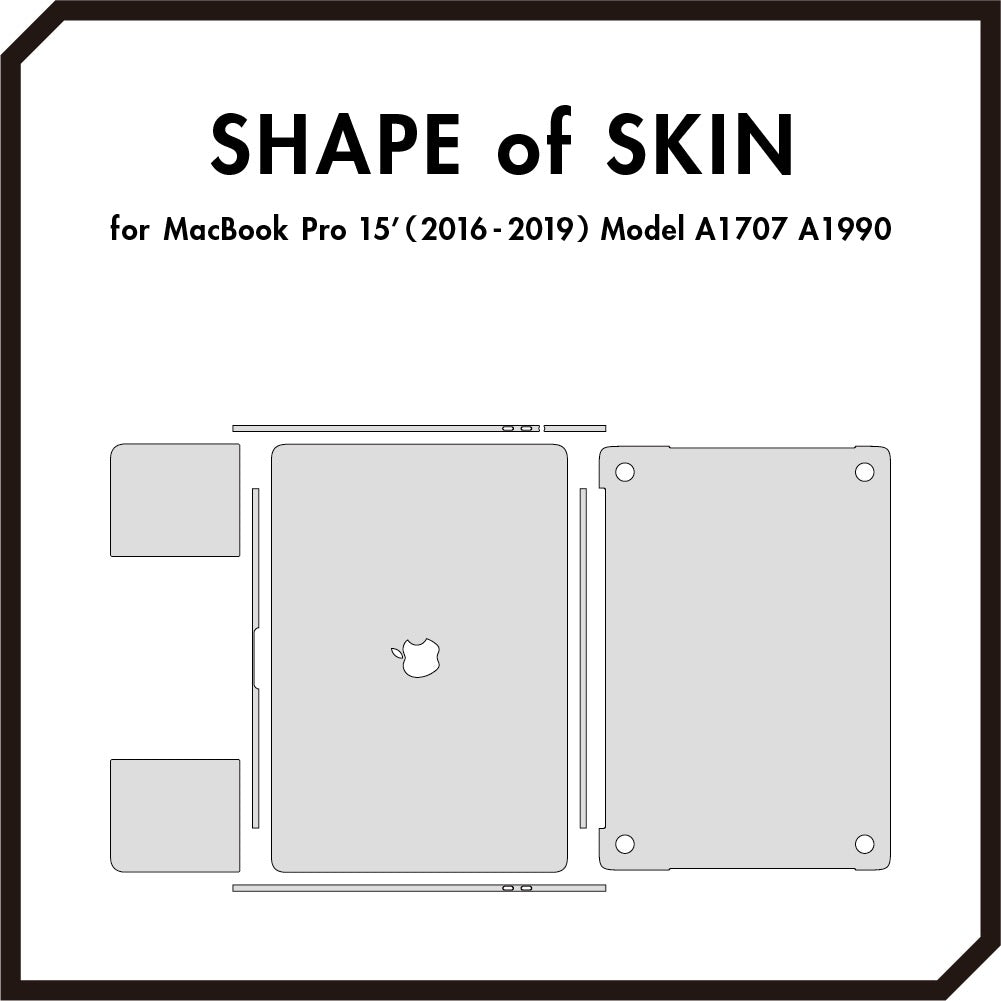 スキンシール MacBook Pro 15インチ (2016~2019) ブラック – wraplus