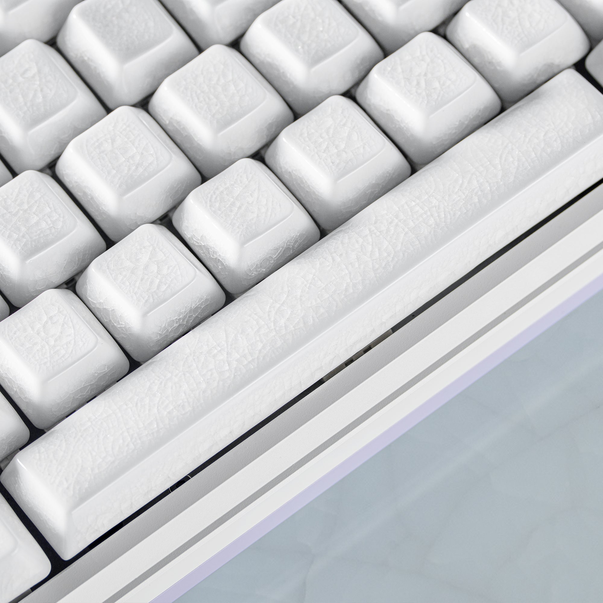 Ceramic Keycaps Full Set-White Crazed