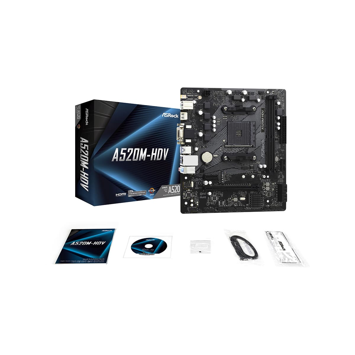 A520M-HDV | ASRock(アスロック) Socket AM4 AMD A520 MicroATX