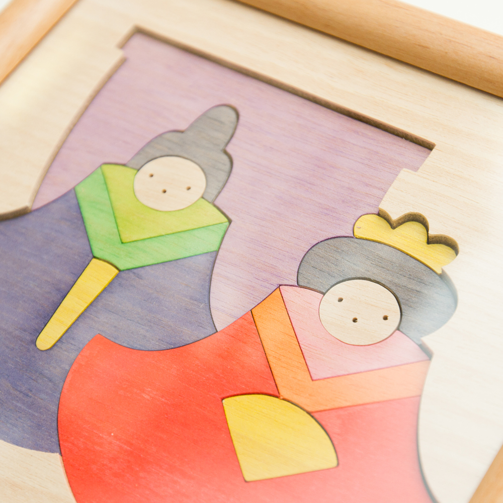 銀杏びな（組み木絵）【小黒三郎の組み木絵】【KP143】 | ANDCHILD