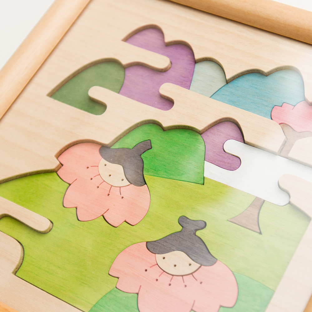 桜の花びな（組み木絵）【小黒三郎の組み木絵】【KP191】 | ANDCHILD