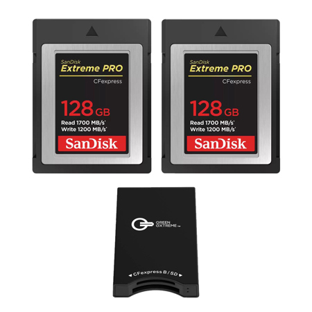 SanDisk Extreme PRO 128GB CFexpress Type-B Memory Card, 2-Pack