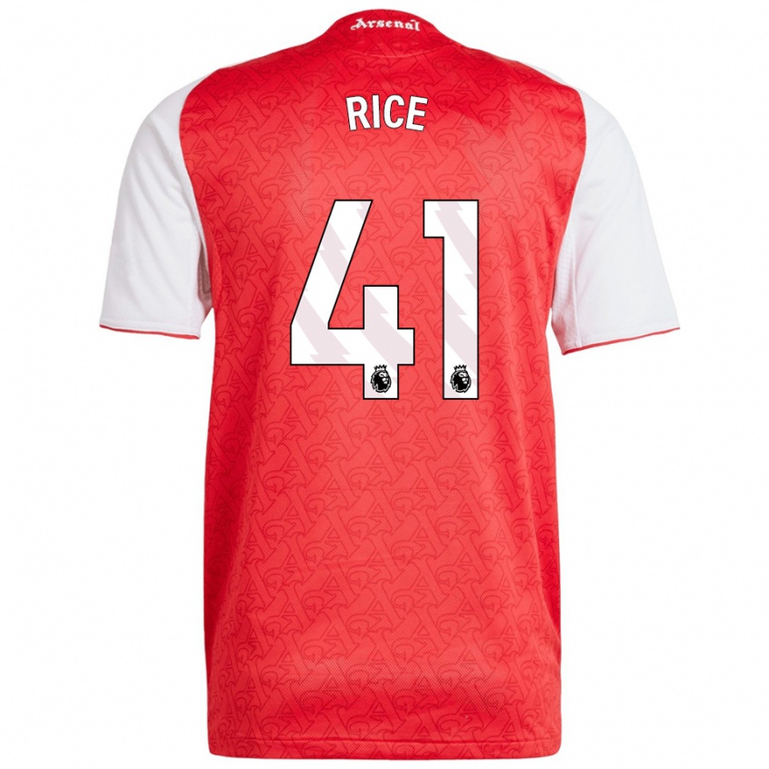 メンズデクラン・ライス#41レッド ホワイトホームシャツ2025/26