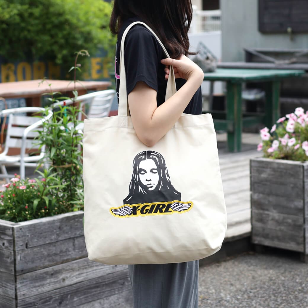 X-girl エックスガール エンジェルフェイス パッチ トートバッグ｜BORN