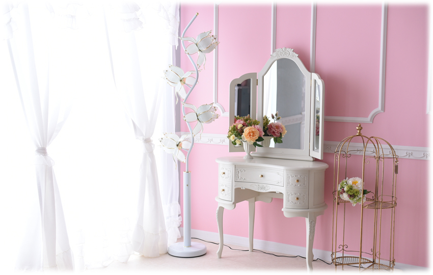 ロータスフラワー フロアランプ フロアライト 4灯 ホワイト 高さ189