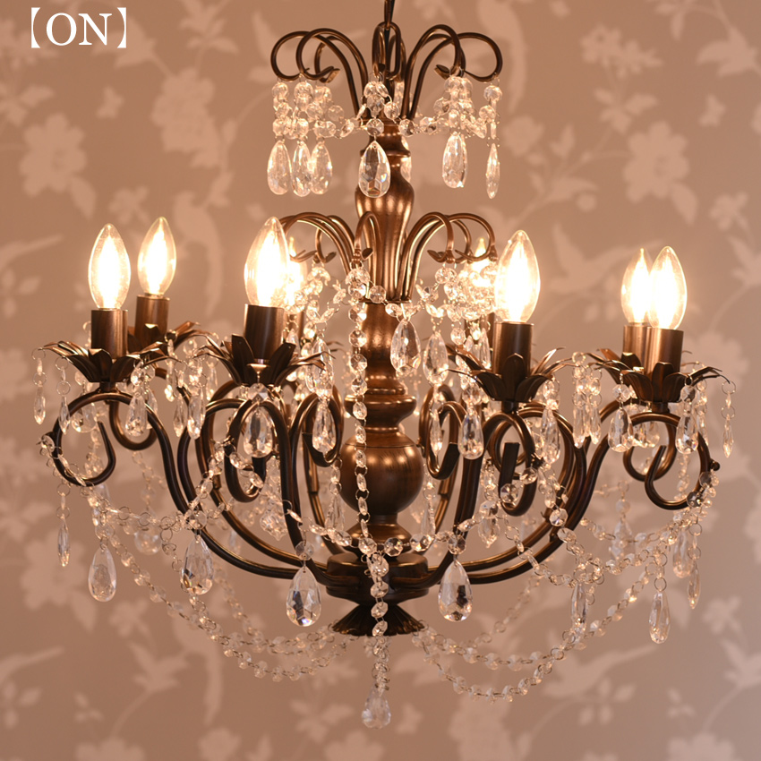 LED電球付 8灯 シャンデリア オールドイングランド 簡単取付 幅60cm