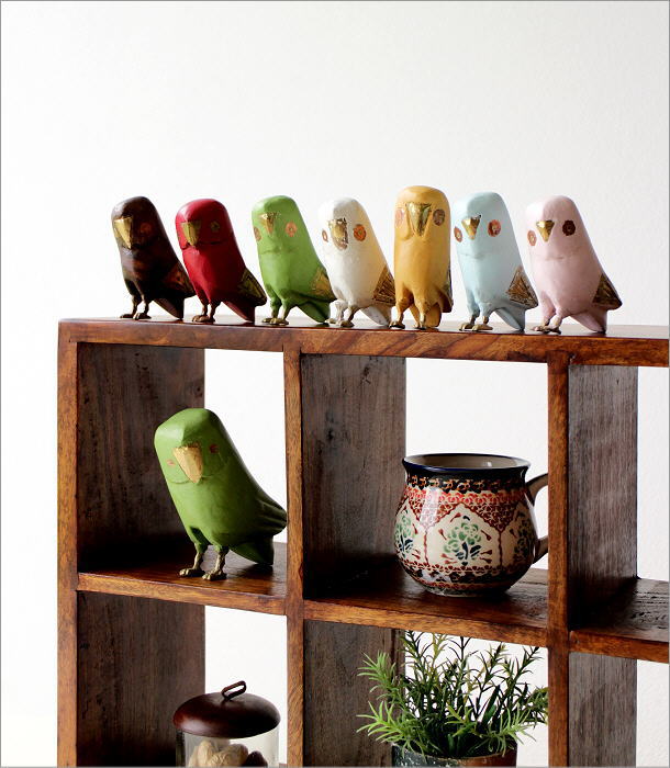 ふくろう フクロウ 梟 置物 かわいい おしゃれ 木製 オブジェ 手のひら