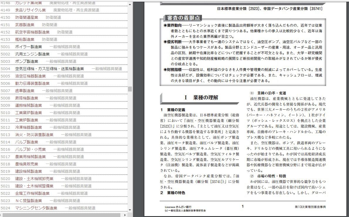 ある商材やその業界の市場規模を調べるなら業種別審査事典がいいが