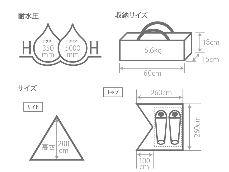 チマキテント（タン） T2-656-TN - DOD（ディーオーディー）【公式