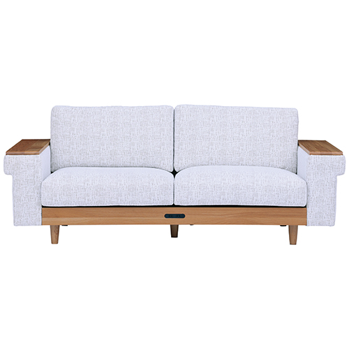 ファブリックソファ マッシュ オーク 無垢材 コンセント付き 383591 関