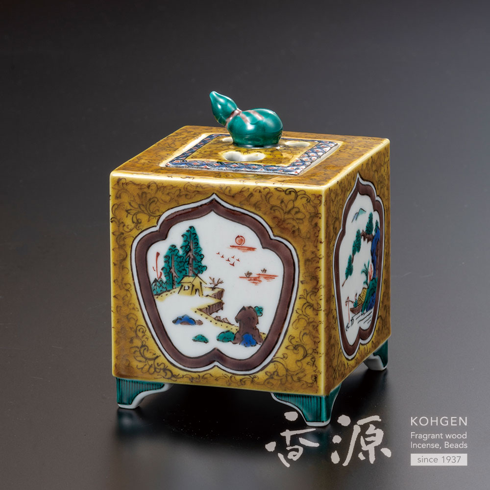 九谷焼 3.2号香炉 色絵古九谷絵変り 三ツ井為吉の通販 - お香専門店香源