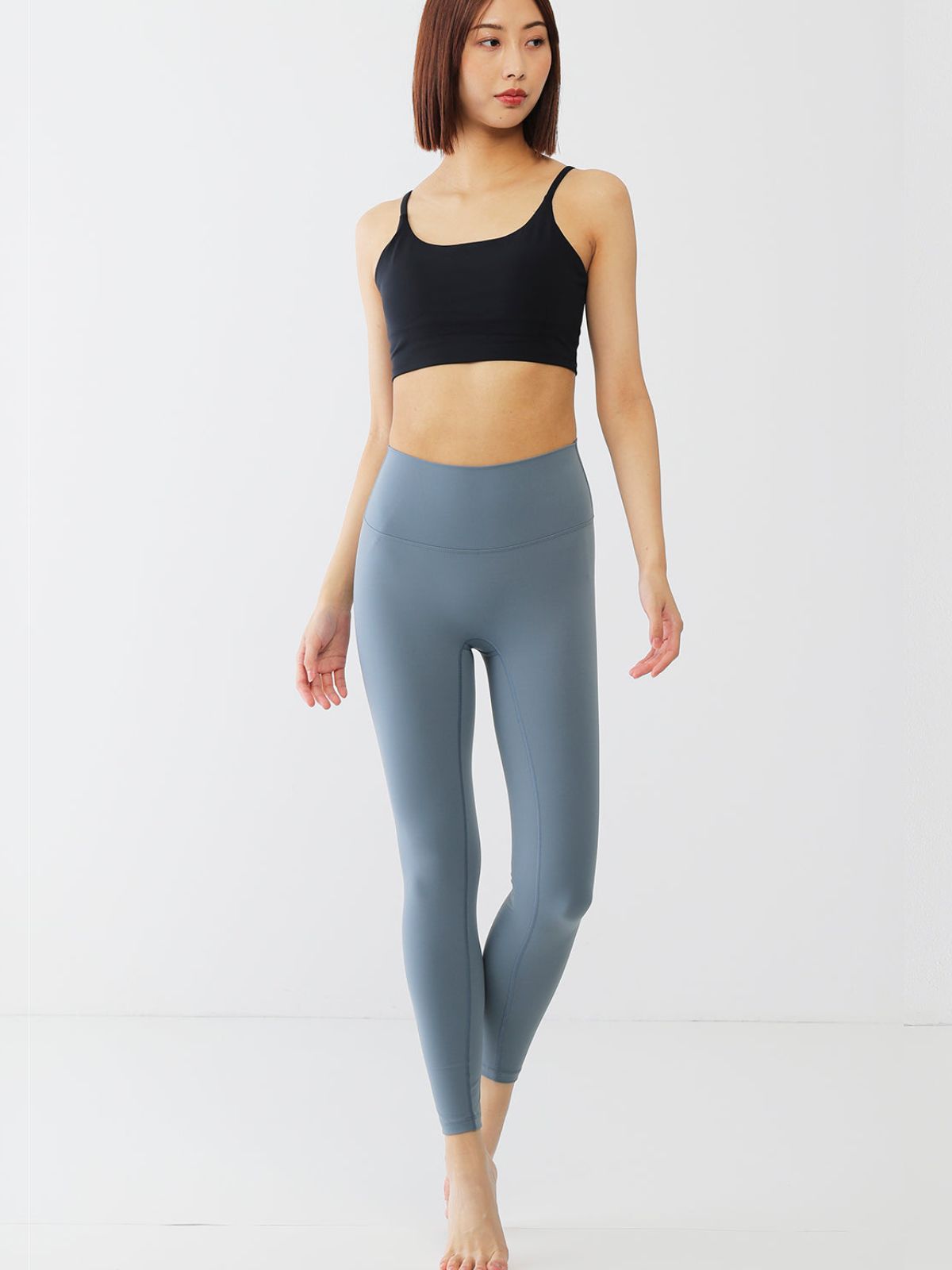 ジュノ レギンス ブルーグレー ノーフロントシーム レギンス