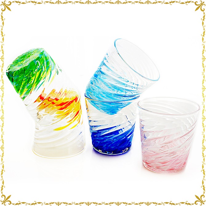 琉球ガラス「カレットモールグラス/ピンク」