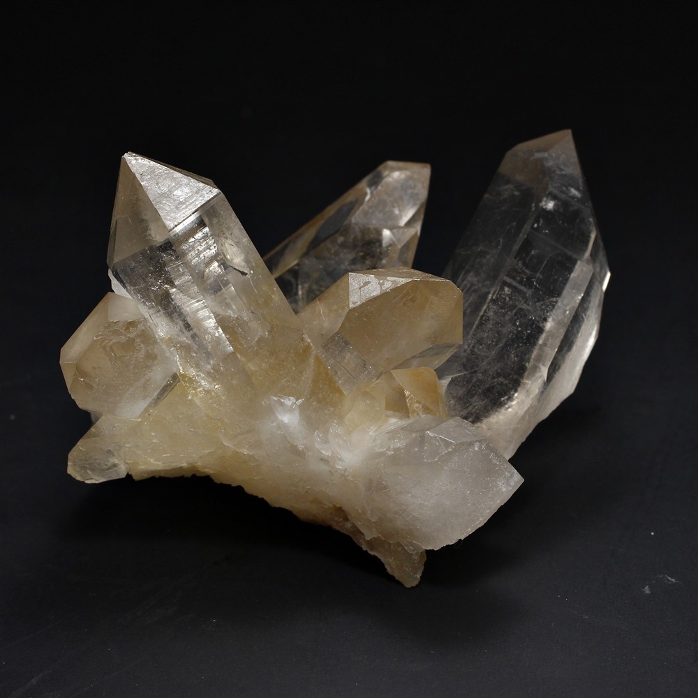 高品質・インド/マニカラン産]ヒマラヤ水晶クラスター/原石（イエロー