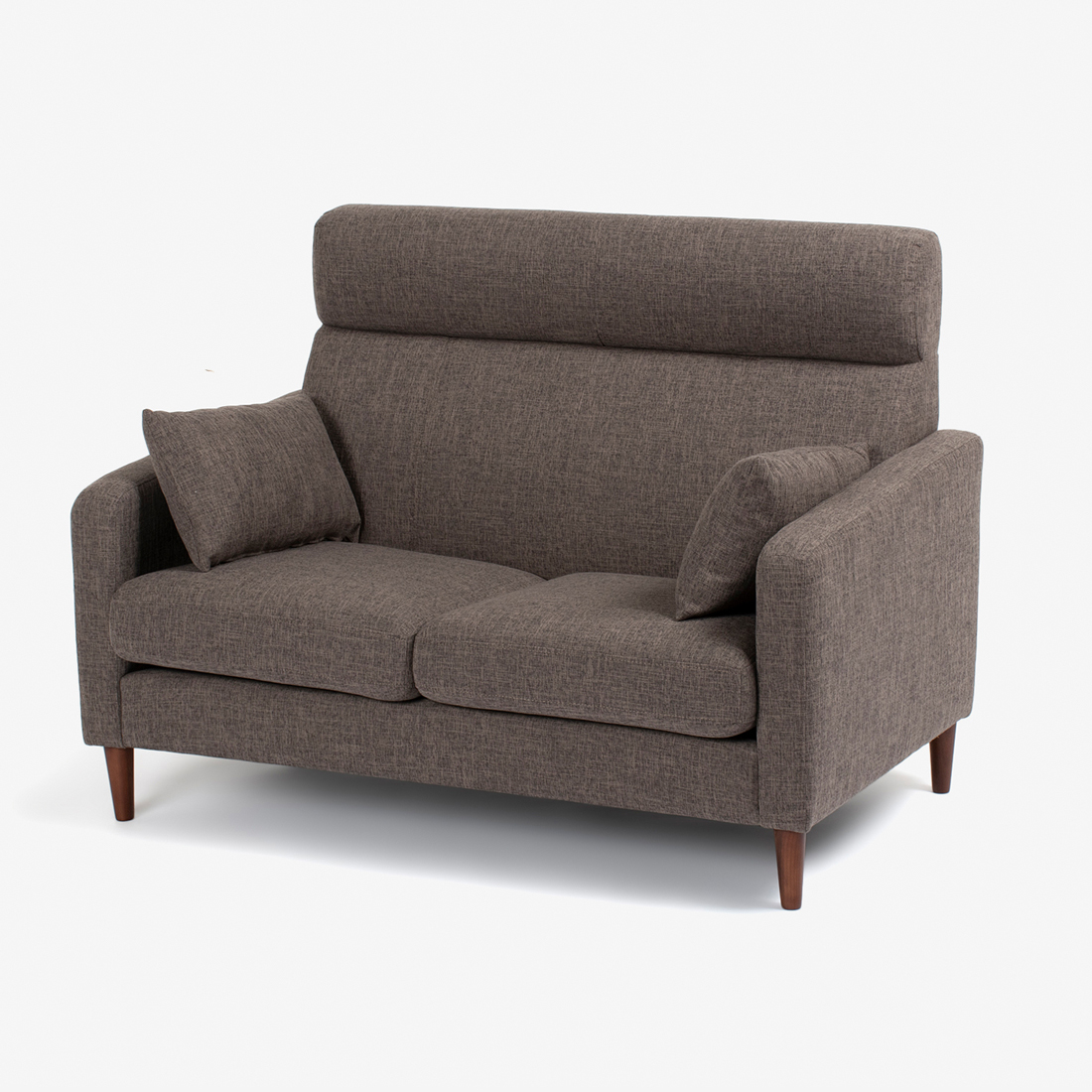 ラブソファ 2人掛け「クロス」幅133cm 布ブラウン色 #FG220-6D 木脚全2