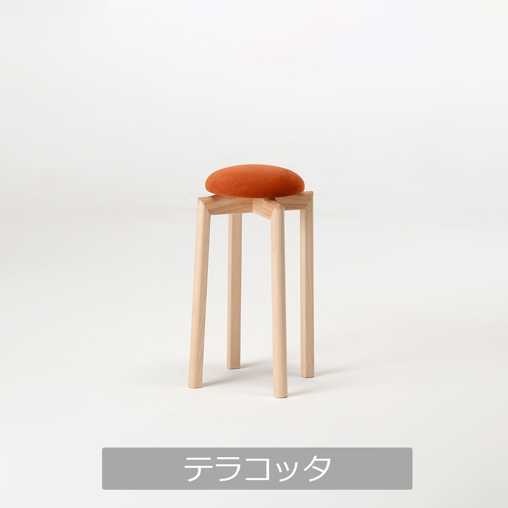 匠工芸 スツールSS「MUSHROOM-マッシュルーム-」カバ材 高さ50cm 全5色