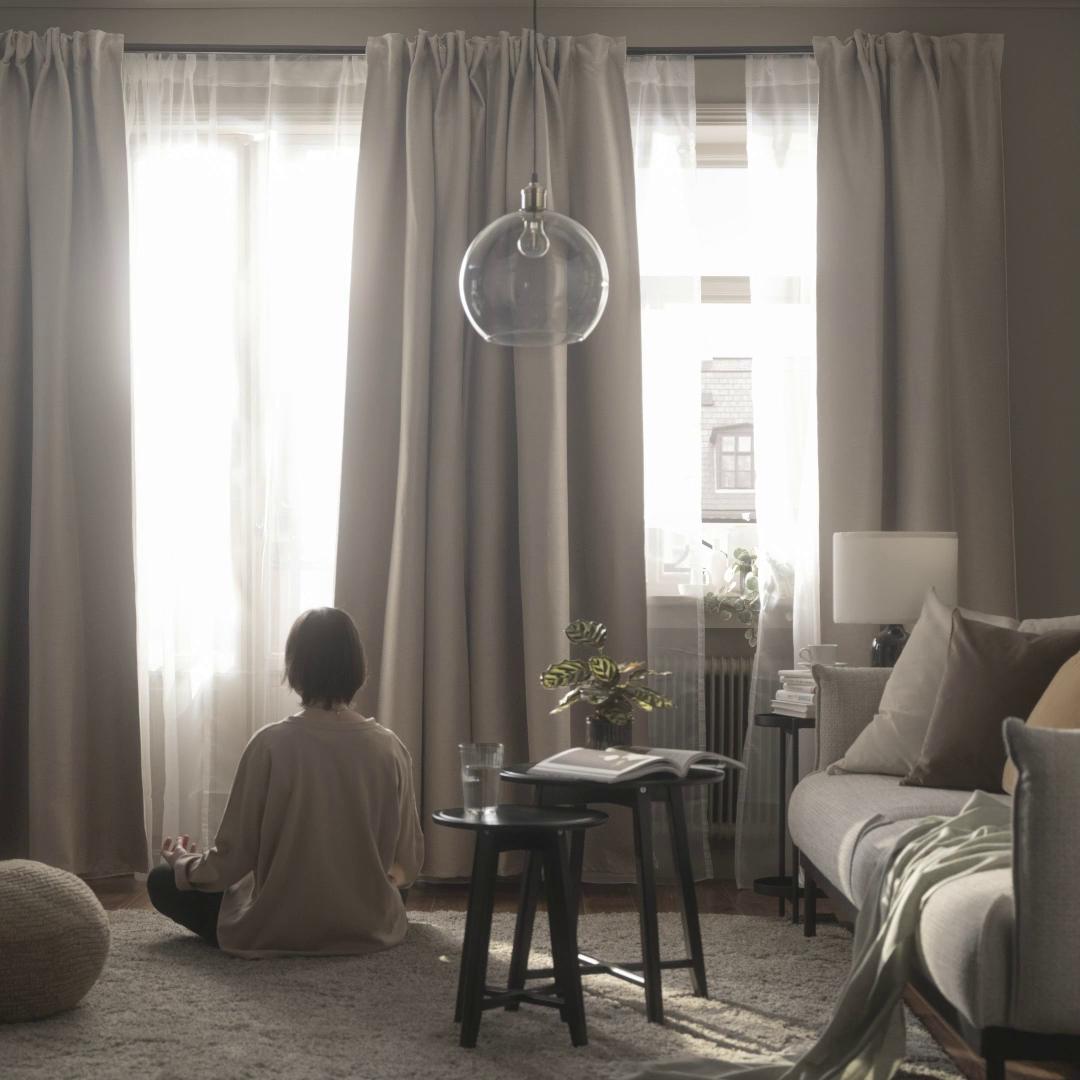 VILBORG ヴィルボリ カーテン1組, ベージュ, 145x200 cm - IKEA